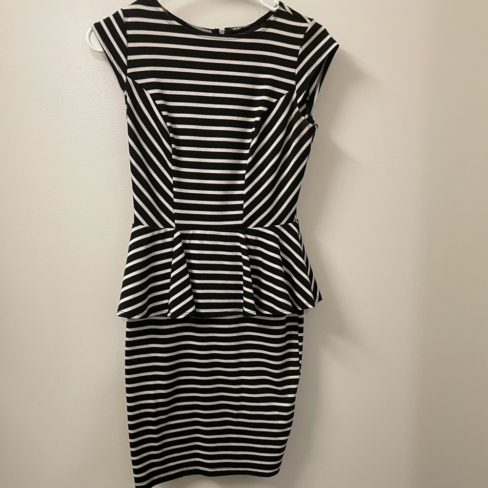 Mossimo Peplum Black and White Dress